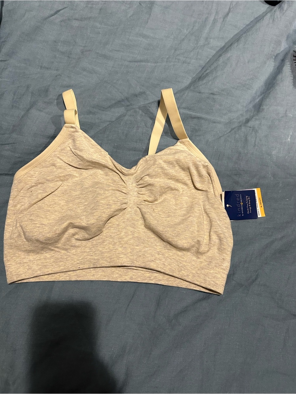 Kindred bravely Seamless heathered oatmeal  nursing & pumping bra Mbusty
